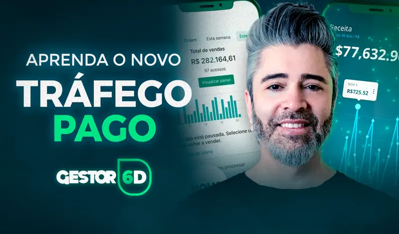 O Curso Gestor 6D é um método completo de ensino de tráfego pago desenvolvido por Silvio Roberto, especialista com mais de 6 anos de experiência no mercado digital.